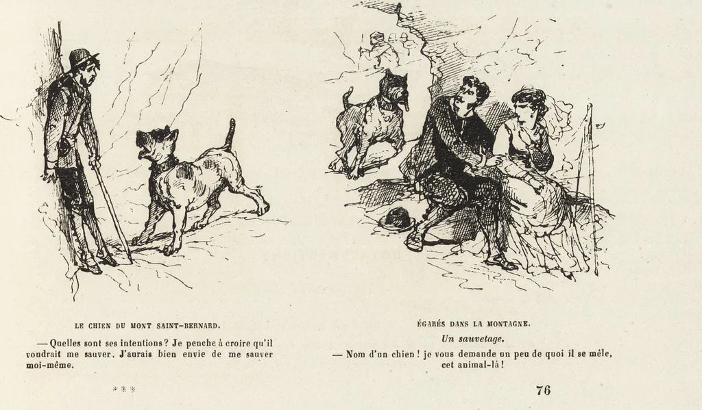 An illustration from La vie hors de chez soi (comédie de notre temps) l'hiver, le printemps, l'été, l'automne; études au crayon et à la plume, 1876, leaf 612