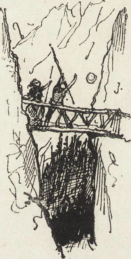 An illustration from La vie hors de chez soi (comédie de notre temps) l'hiver, le printemps, l'été, l'automne; études au crayon et à la plume, 1876, leaf 615