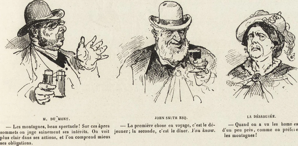 An illustration from La vie hors de chez soi (comédie de notre temps) l'hiver, le printemps, l'été, l'automne; études au crayon et à la plume, 1876, leaf 616