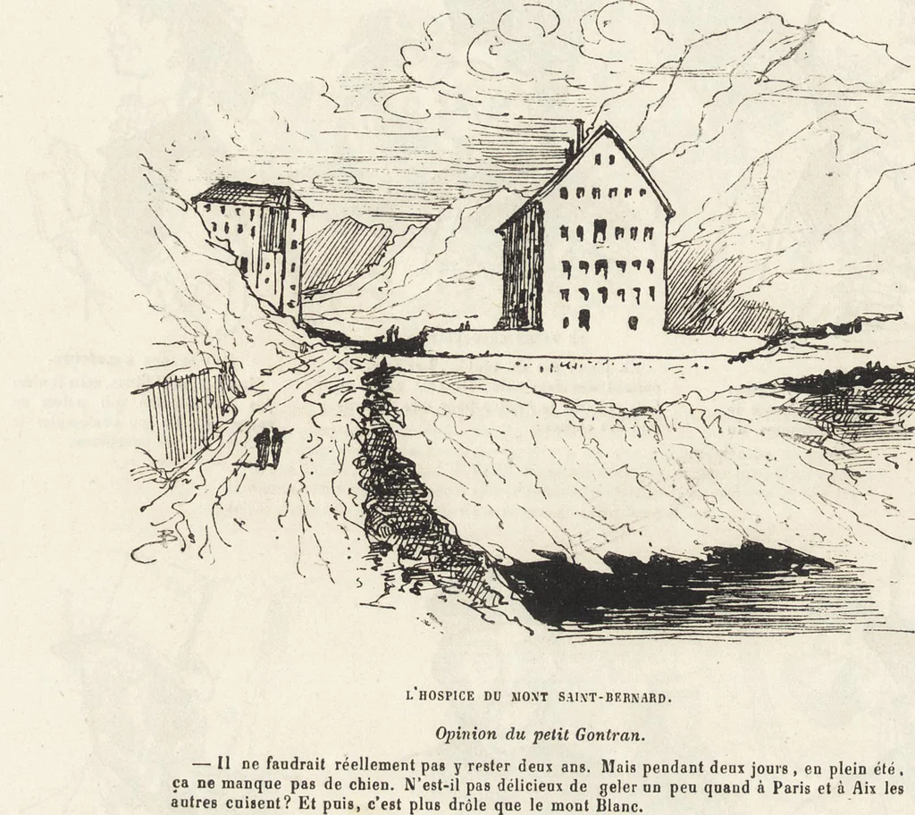 An illustration from La vie hors de chez soi (comédie de notre temps) l'hiver, le printemps, l'été, l'automne; études au crayon et à la plume, 1876, leaf 617