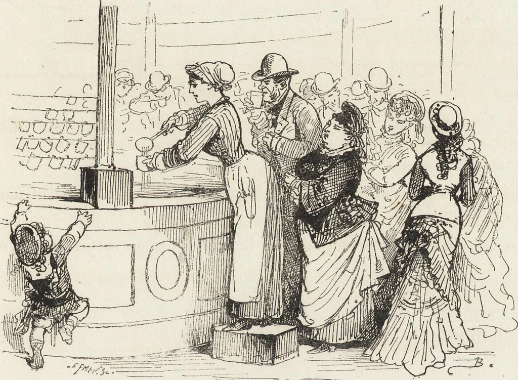 An illustration from La vie hors de chez soi (comédie de notre temps) l'hiver, le printemps, l'été, l'automne; études au crayon et à la plume, 1876, leaf 620