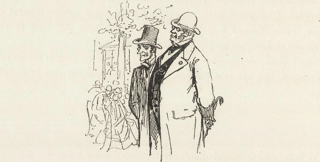 An illustration from La vie hors de chez soi (comédie de notre temps) l'hiver, le printemps, l'été, l'automne; études au crayon et à la plume, 1876, leaf 623