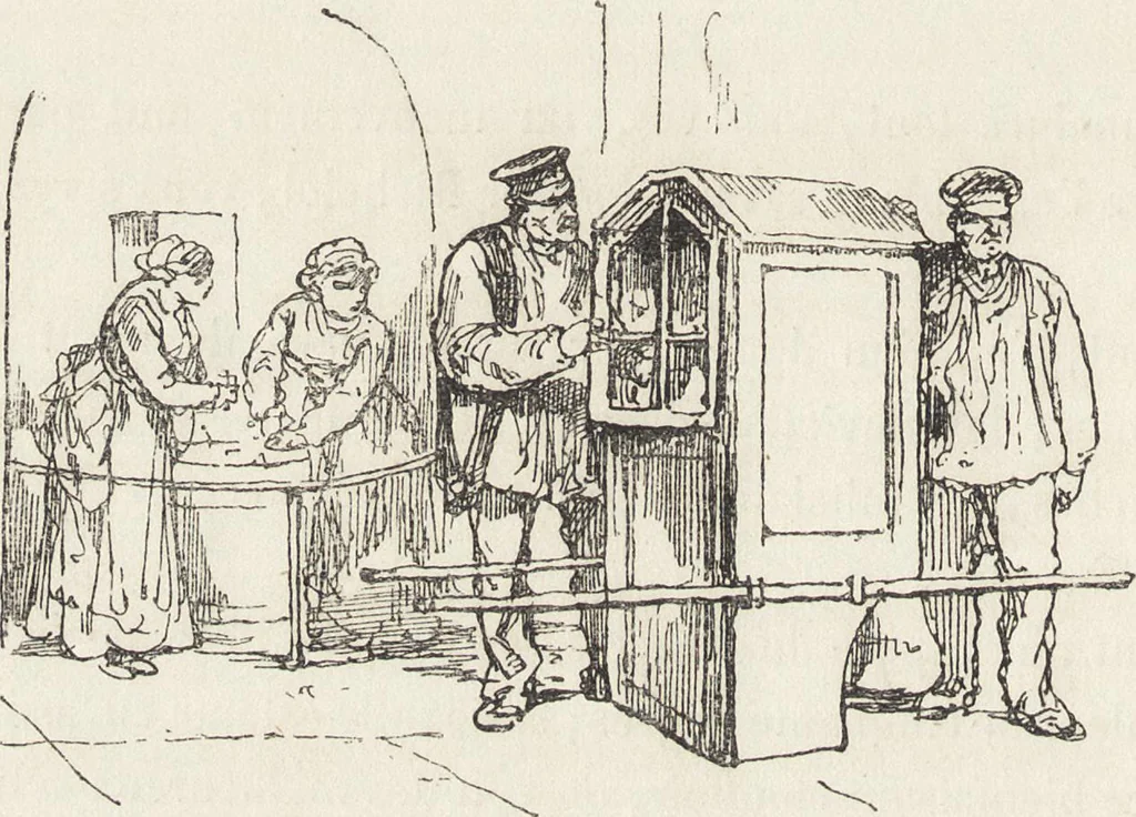 An illustration from La vie hors de chez soi (comédie de notre temps) l'hiver, le printemps, l'été, l'automne; études au crayon et à la plume, 1876, leaf 631