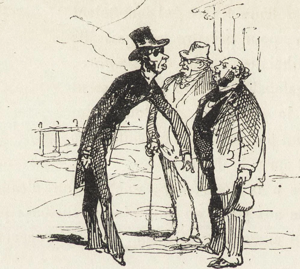 An illustration from La vie hors de chez soi (comédie de notre temps) l'hiver, le printemps, l'été, l'automne; études au crayon et à la plume, 1876, leaf 633