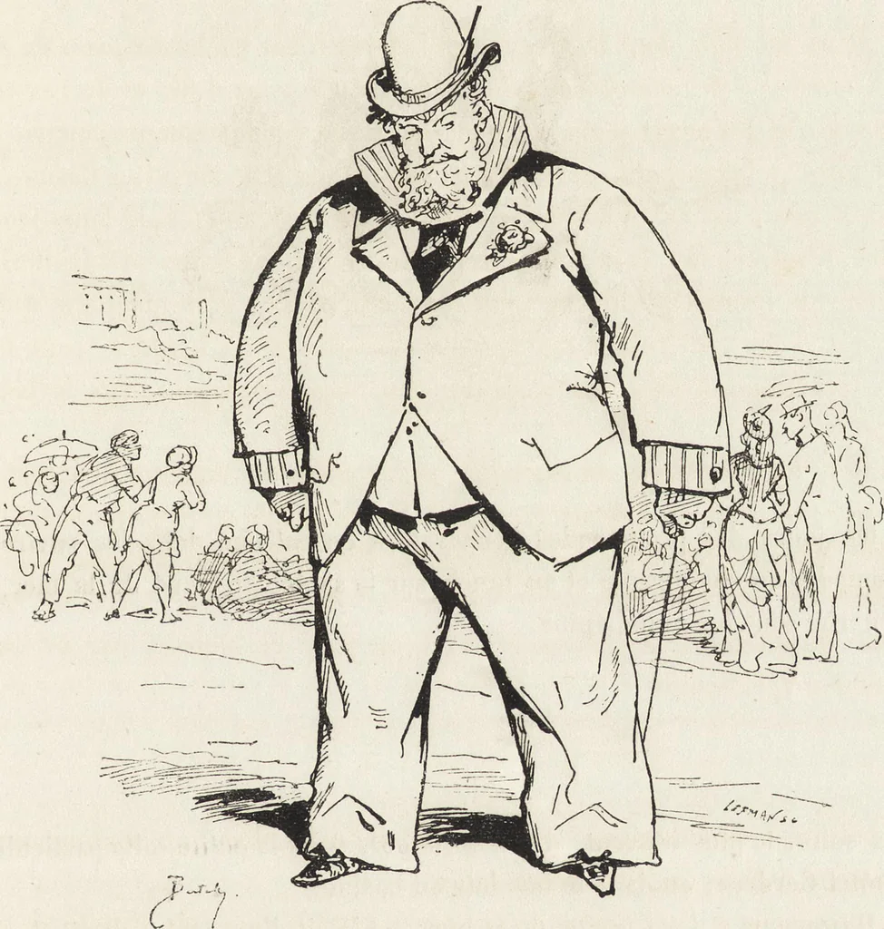 An illustration from La vie hors de chez soi (comédie de notre temps) l'hiver, le printemps, l'été, l'automne; études au crayon et à la plume, 1876, leaf 638