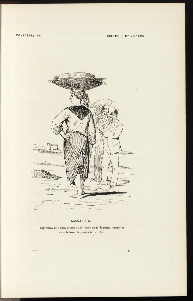 An illustration from La vie hors de chez soi (comédie de notre temps) l'hiver, le printemps, l'été, l'automne; études au crayon et à la plume, 1876, leaf 644