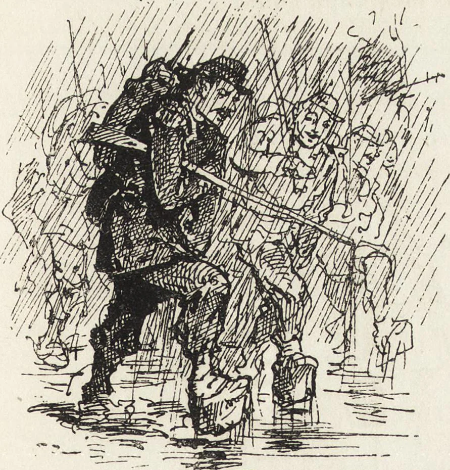 An illustration from La vie hors de chez soi (comédie de notre temps) l'hiver, le printemps, l'été, l'automne; études au crayon et à la plume, 1876, leaf 650