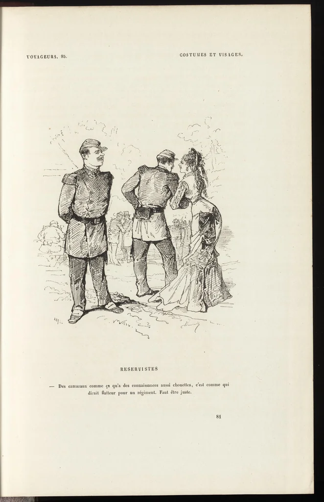 An illustration from La vie hors de chez soi (comédie de notre temps) l'hiver, le printemps, l'été, l'automne; études au crayon et à la plume, 1876, leaf 652