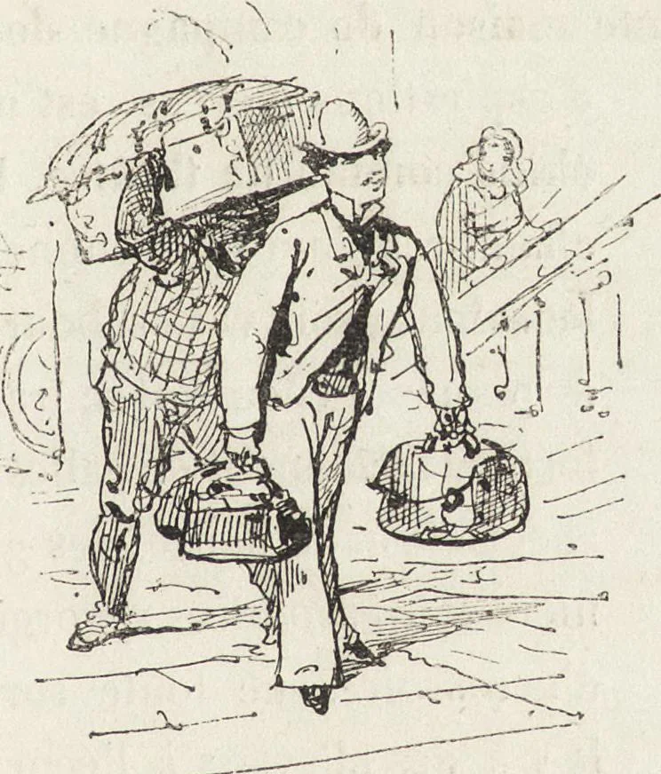 An illustration from La vie hors de chez soi (comédie de notre temps) l'hiver, le printemps, l'été, l'automne; études au crayon et à la plume, 1876, leaf 654