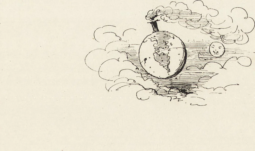 An illustration from La vie hors de chez soi (comédie de notre temps) l'hiver, le printemps, l'été, l'automne; études au crayon et à la plume, 1876, leaf 678
