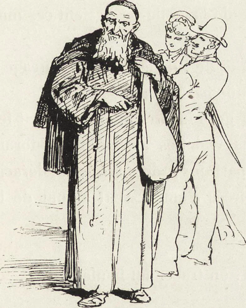 An illustration from La vie hors de chez soi (comédie de notre temps) l'hiver, le printemps, l'été, l'automne; études au crayon et à la plume, 1876, leaf 72