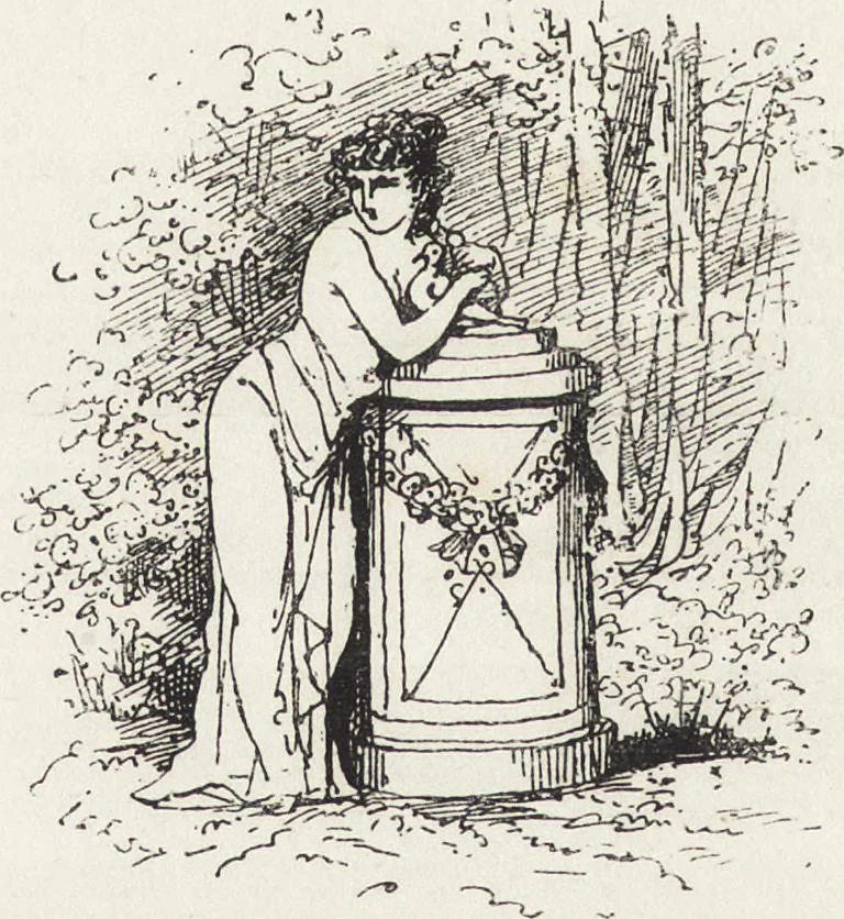An illustration from La vie hors de chez soi (comédie de notre temps) l'hiver, le printemps, l'été, l'automne; études au crayon et à la plume, 1876, leaf 91