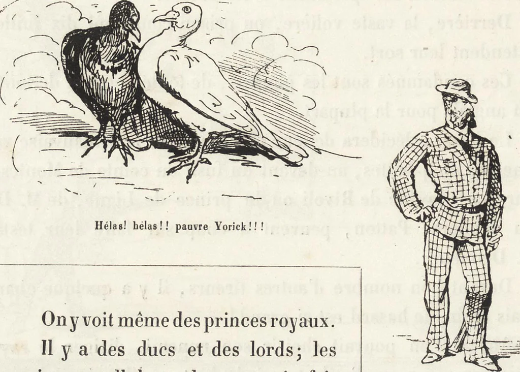 An illustration from La vie hors de chez soi (comédie de notre temps) l'hiver, le printemps, l'été, l'automne; études au crayon et à la plume, 1876, leaf 93