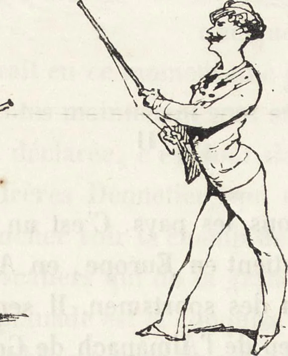 An illustration from La vie hors de chez soi (comédie de notre temps) l'hiver, le printemps, l'été, l'automne; études au crayon et à la plume, 1876, leaf 93