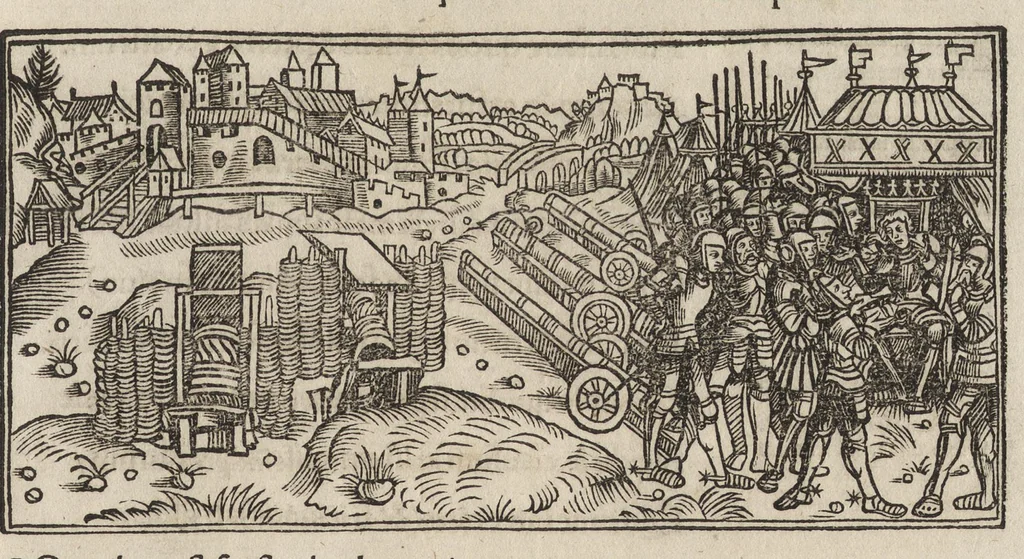An illustration from Nanceidos : opus de bello Nanceiano, hac primum exaratvra elimatissime nvperrime in lvcem emissvm, 1518, leaf 164