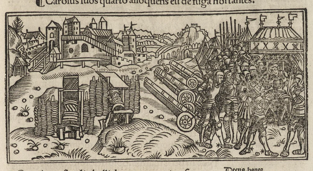 An illustration from Nanceidos : opus de bello Nanceiano, hac primum exaratvra elimatissime nvperrime in lvcem emissvm, 1518, leaf 196