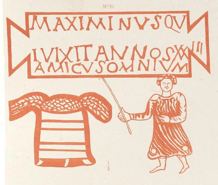 An illustration from Catacombes de Rome : architecture, peintures murales, lampes, vases, pierres précieuses gravées, instruments, objets divers, fragments de vases en verre doré, inscriptions, figures et symboles gravés sur pierre, 1851, leaf 58