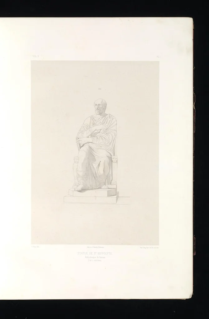 An illustration from Catacombes de Rome : architecture, peintures murales, lampes, vases, pierres précieuses gravées, instruments, objets divers, fragments de vases en verre doré, inscriptions, figures et symboles gravés sur pierre, 1851, leaf 8