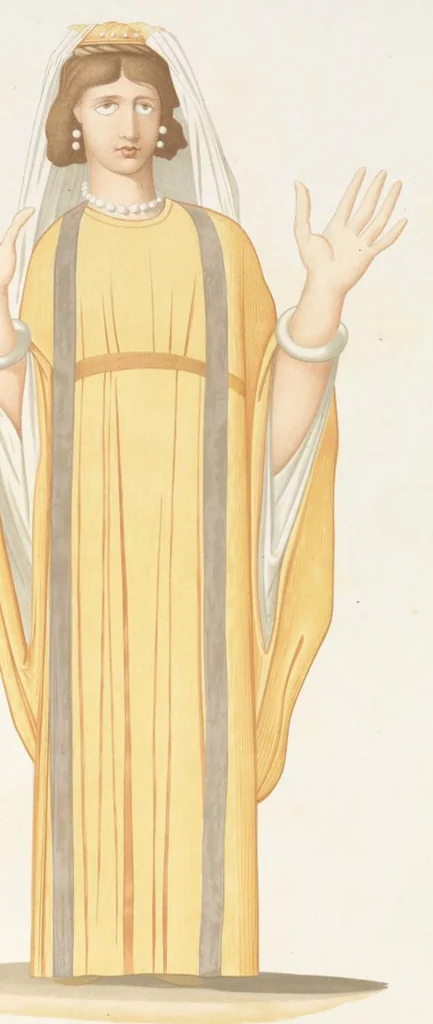 An illustration from Catacombes de Rome : architecture, peintures murales, lampes, vases, pierres précieuses gravées, instruments, objets divers, fragments de vases en verre doré, inscriptions, figures et symboles gravés sur pierre, 1851, leaf 14