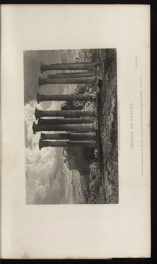 An illustration from Evidence of the truth of the Christian religion : derived from the literal fulfilment of prophecy : particularly as illustrated by the history of the Jews, and by the discoveries of recent travellers, 1848, leaf 156