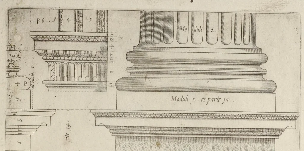 An illustration from Regola delli cinque ordini d'architettura, 1635, leaf 50
