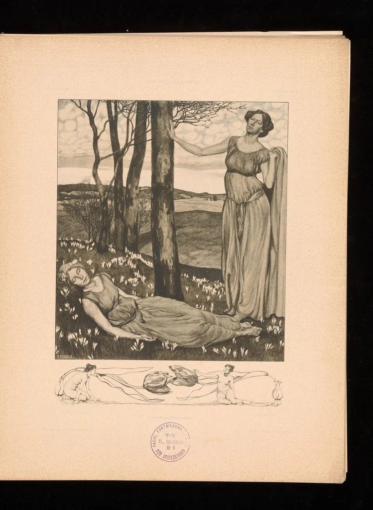 An illustration from Allegorien, neue Folge. Originalentwv̈rfe von namhaften modernen Kv̈nstlern, 1900, leaf 224