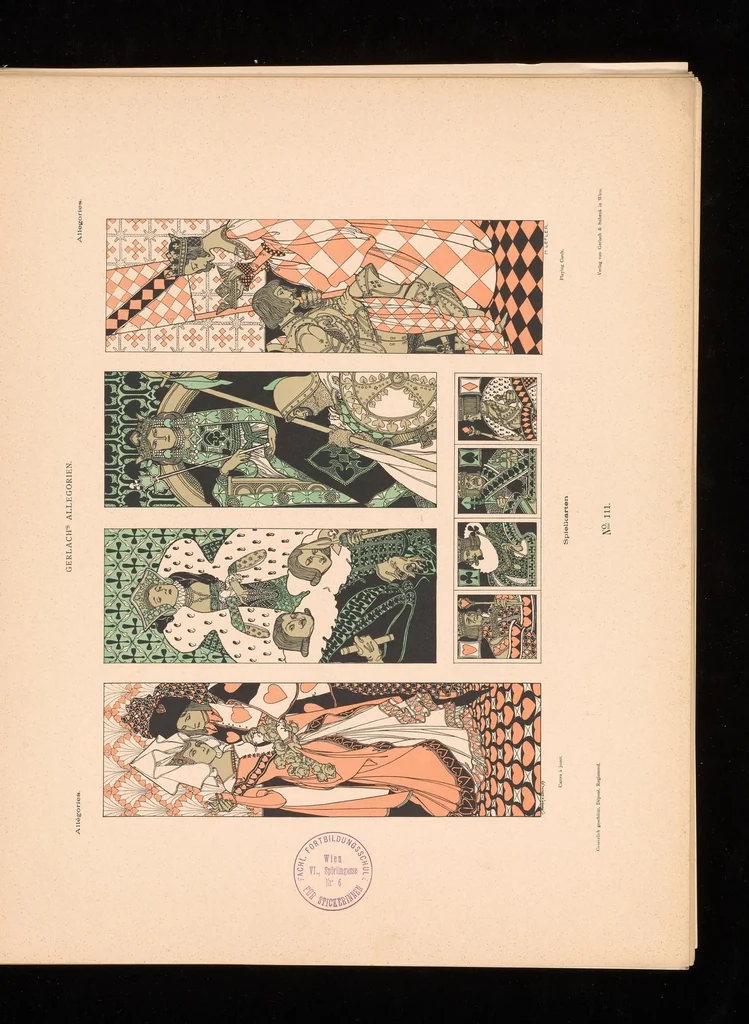 An illustration from Allegorien, neue Folge. Originalentwv̈rfe von namhaften modernen Kv̈nstlern, 1900, leaf 230