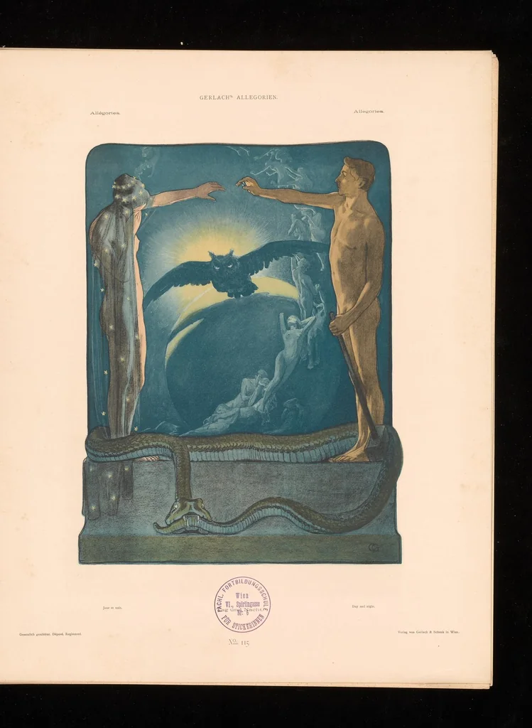 An illustration from Allegorien, neue Folge. Originalentwv̈rfe von namhaften modernen Kv̈nstlern, 1900, leaf 238