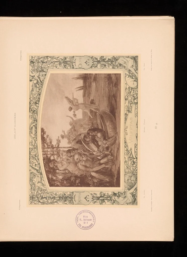 An illustration from Allegorien, neue Folge. Originalentwv̈rfe von namhaften modernen Kv̈nstlern, 1900, leaf 90
