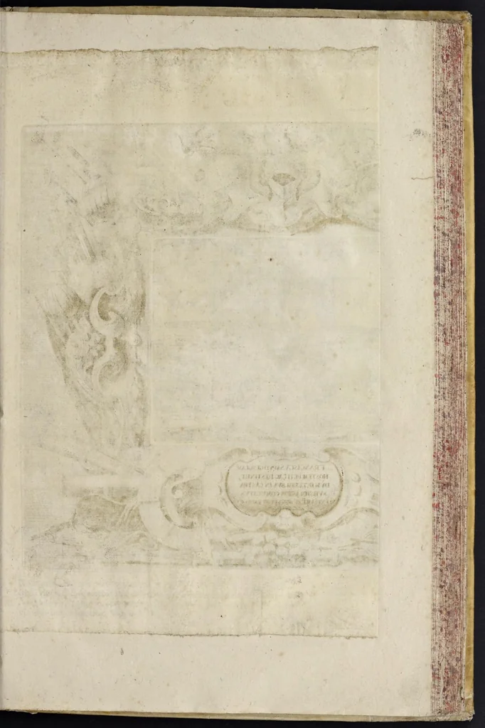 An illustration from L'idea di vn prencipe et eroe christiano in Francesco I. d'Este di Modona e Reggio dvca VIII., generalissimo dell'arme reali di Francia in Italia, &c. : effigiata co'profili delle virtv da prencipi svoi maggiori ereditate : rappresentata alla publica luce co'l funerale apparato sposto nelle solenni eseqvie dall'Altezza serenissima di Alfonso IV. svo primogenito alla gloriosa ed'immortale sva memoria l'anno M.DC.LIX. alli ii. di aprile in Modona celebrate, 1659, leaf 574