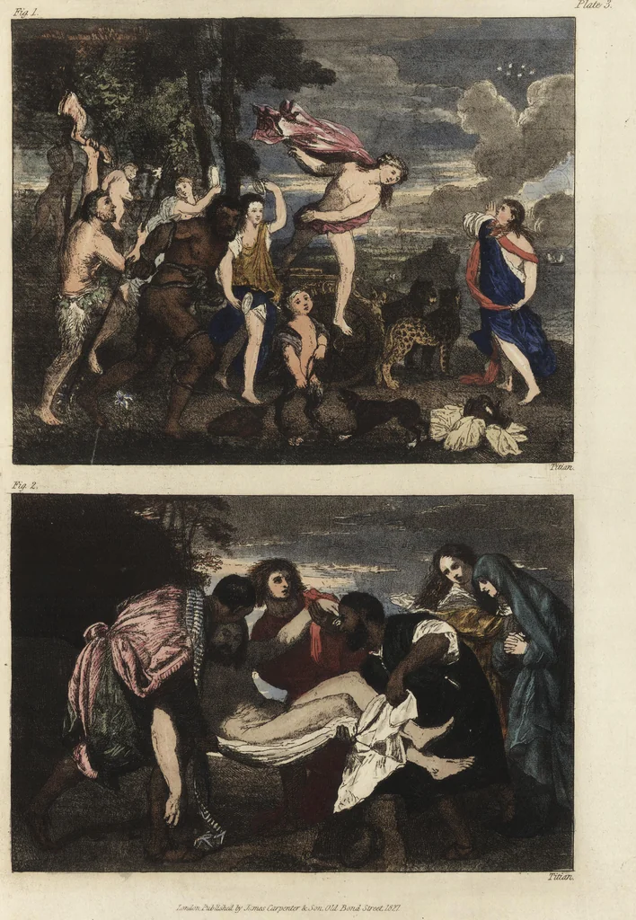 An illustration from A practical treatise on painting : in three parts ; consisting of hints on composition, chiaroscuro, and colouring ; the whole illustrated by examples from the Italian, Venetian, Flemish, and Dutch schools, 1827, leaf 202
