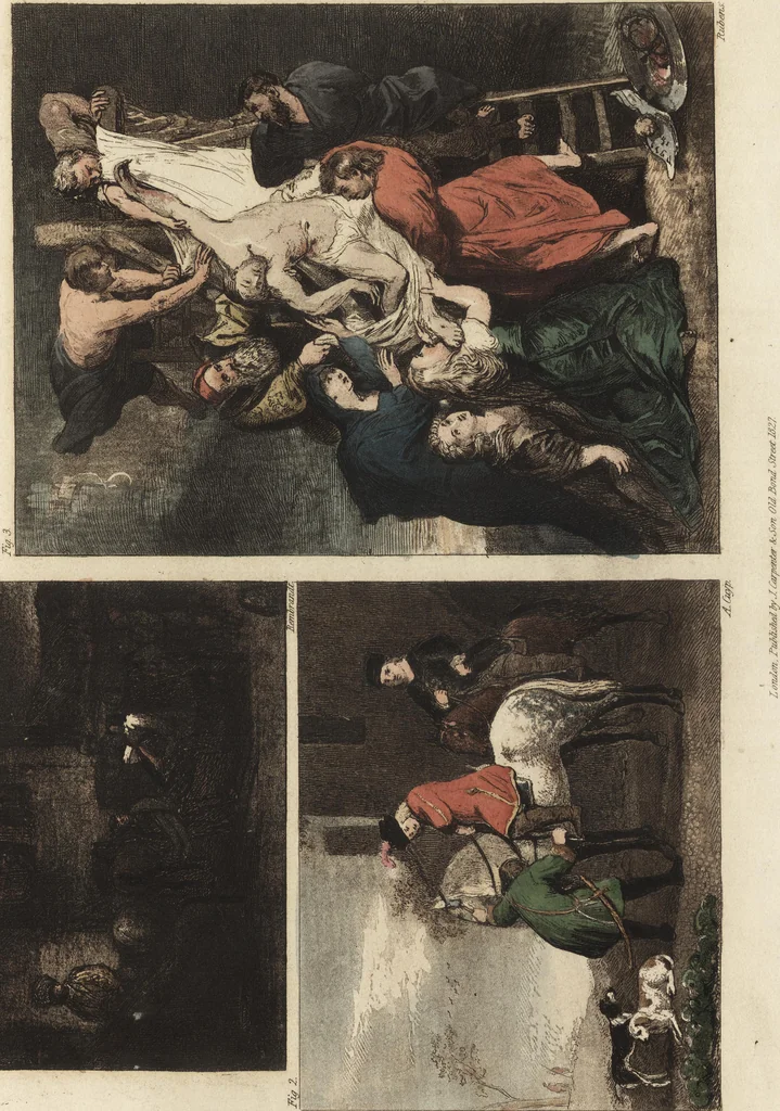An illustration from A practical treatise on painting : in three parts ; consisting of hints on composition, chiaroscuro, and colouring ; the whole illustrated by examples from the Italian, Venetian, Flemish, and Dutch schools, 1827, leaf 230