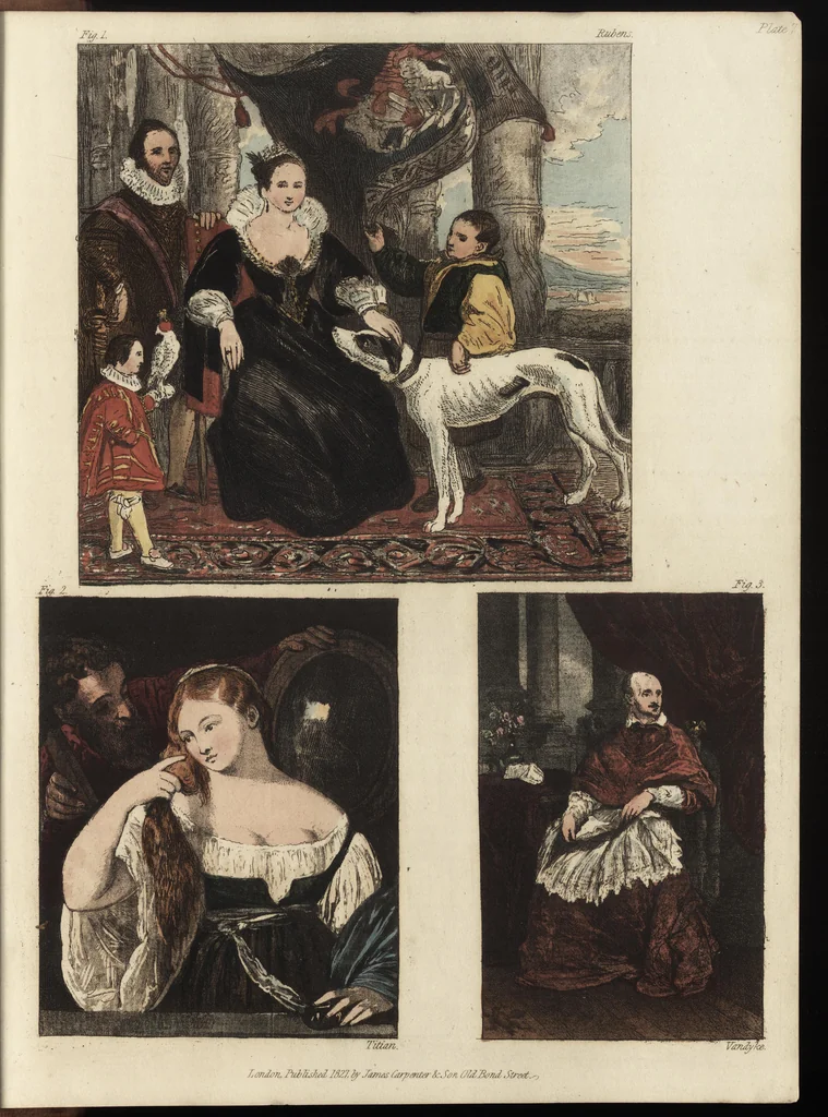 An illustration from A practical treatise on painting : in three parts ; consisting of hints on composition, chiaroscuro, and colouring ; the whole illustrated by examples from the Italian, Venetian, Flemish, and Dutch schools, 1827, leaf 250