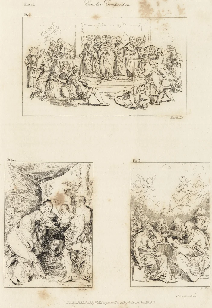 An illustration from A practical treatise on painting : in three parts ; consisting of hints on composition, chiaroscuro, and colouring ; the whole illustrated by examples from the Italian, Venetian, Flemish, and Dutch schools, 1827, leaf 50