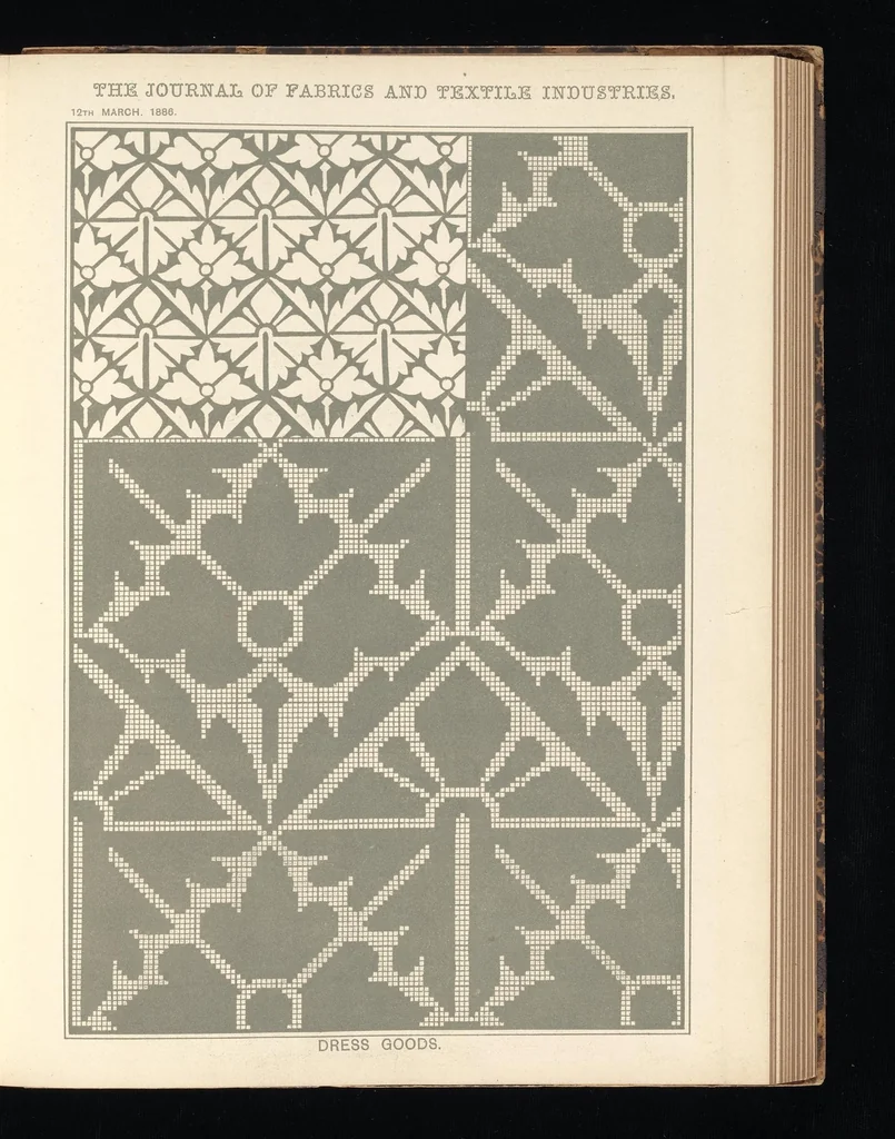 An illustration from Journal of fabrics and textile industries, 1882, leaf 152