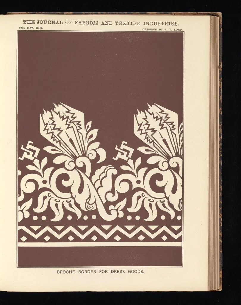 An illustration from Journal of fabrics and textile industries, 1882, leaf 186