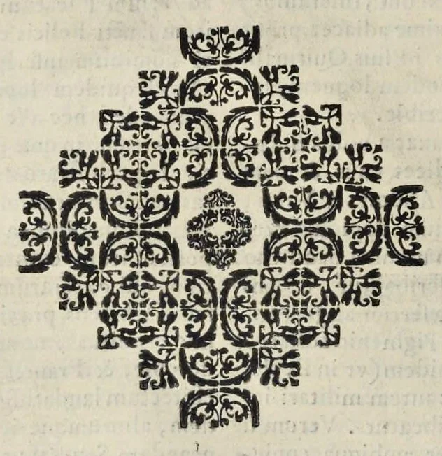 An illustration from Roma svbterranea novissima : in qva post Antonivm Bosivm antesignanvm, Io. Severanvm congreg. oratorii presbytervm, et celebres alios scriptores : antiqva Christianorvm et praecipue martyrun cœmeteria, titvli, monimenta, epitaphia, inscriptiones ac nobiliora sanctorvm sepvlchra, sex libris distincta illustrantvr et qvamplvrimae res ecclesiasticae iconibvs graphice describuntur, ac multiplici tum sacra, tum profana eruditione declarantur : cum duplici indice, capitum & rerum locupletissimo : opera et stvdio, 1651, leaf 405
