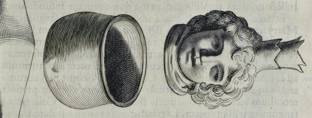 An illustration from Roma svbterranea novissima : in qva post Antonivm Bosivm antesignanvm, Io. Severanvm congreg. oratorii presbytervm, et celebres alios scriptores : antiqva Christianorvm et praecipue martyrun cœmeteria, titvli, monimenta, epitaphia, inscriptiones ac nobiliora sanctorvm sepvlchra, sex libris distincta illustrantvr et qvamplvrimae res ecclesiasticae iconibvs graphice describuntur, ac multiplici tum sacra, tum profana eruditione declarantur : cum duplici indice, capitum & rerum locupletissimo : opera et stvdio, 1651, leaf 530