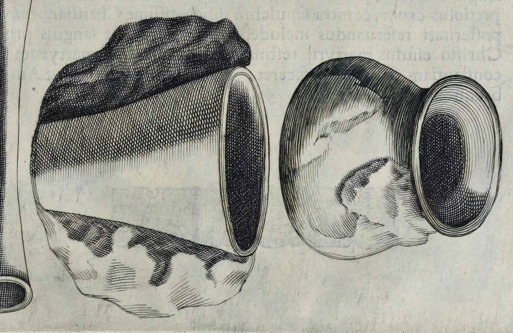 An illustration from Roma svbterranea novissima : in qva post Antonivm Bosivm antesignanvm, Io. Severanvm congreg. oratorii presbytervm, et celebres alios scriptores : antiqva Christianorvm et praecipue martyrun cœmeteria, titvli, monimenta, epitaphia, inscriptiones ac nobiliora sanctorvm sepvlchra, sex libris distincta illustrantvr et qvamplvrimae res ecclesiasticae iconibvs graphice describuntur, ac multiplici tum sacra, tum profana eruditione declarantur : cum duplici indice, capitum & rerum locupletissimo : opera et stvdio, 1651, leaf 530