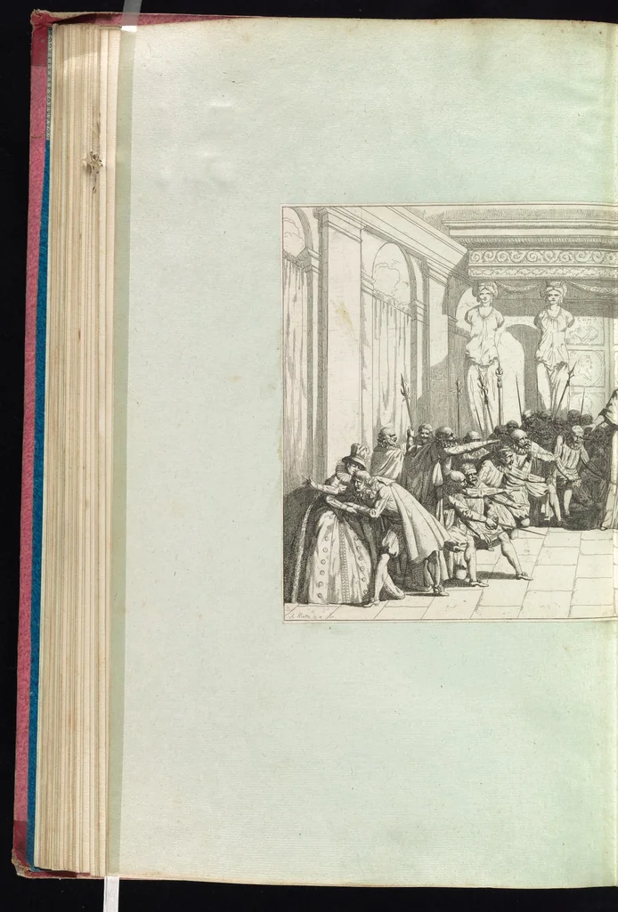 An illustration from Monumens de l'histoire de France, en estampes et dessins .., 1783, leaf 107