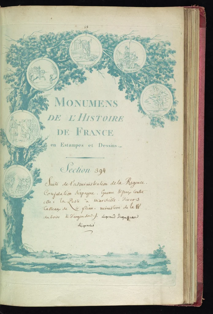 An illustration from Monumens de l'histoire de France, en estampes et dessins .., 1783, leaf 96