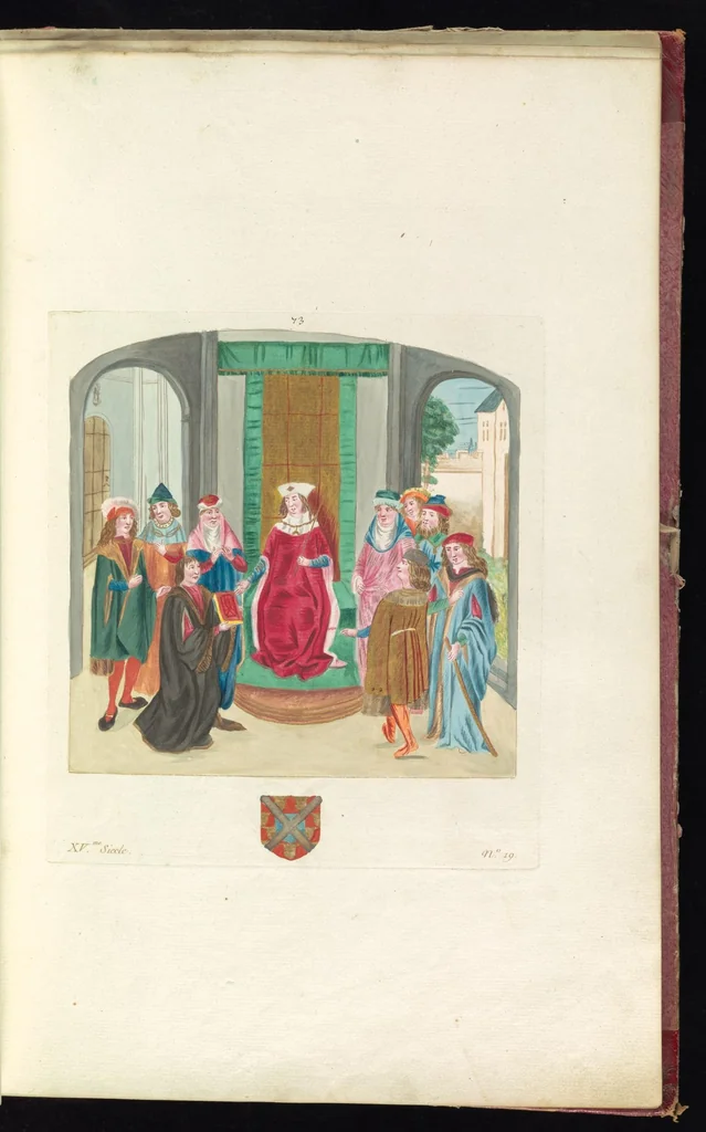 An illustration from Monumens de l'histoire de France, en estampes et dessins .., 1783, leaf 52
