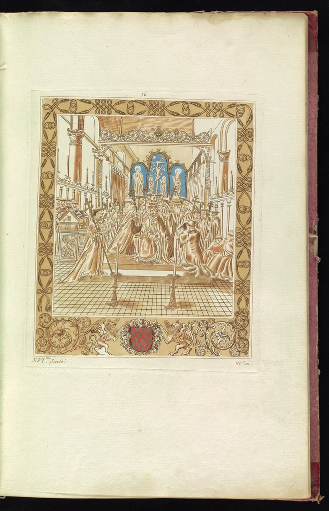 An illustration from Monumens de l'histoire de France, en estampes et dessins .., 1783, leaf 60