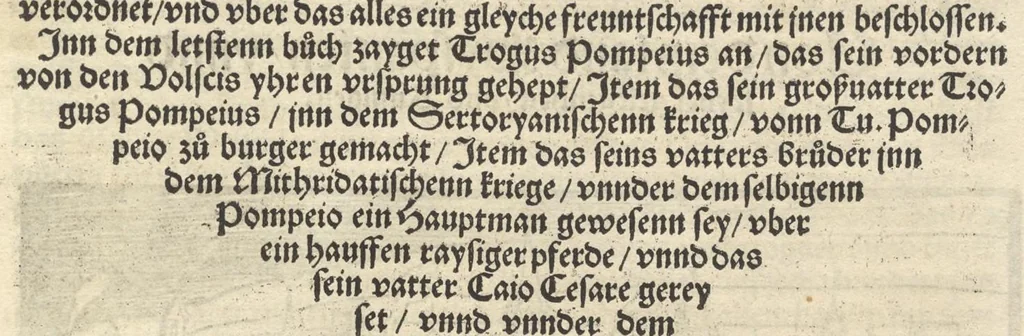 An illustration from Des hochberümptesten Geschicht Schreybers Justini warhafftige Hystorien, die er auss Trogo Pompeio gezoge[n] vn[d] inn vierzig vier Bücher aussgeteylt darinn er von vil Künigreychen der Welt wie die auff vnnd Abgang genom[m]en beschryben, 1531, leaf 242