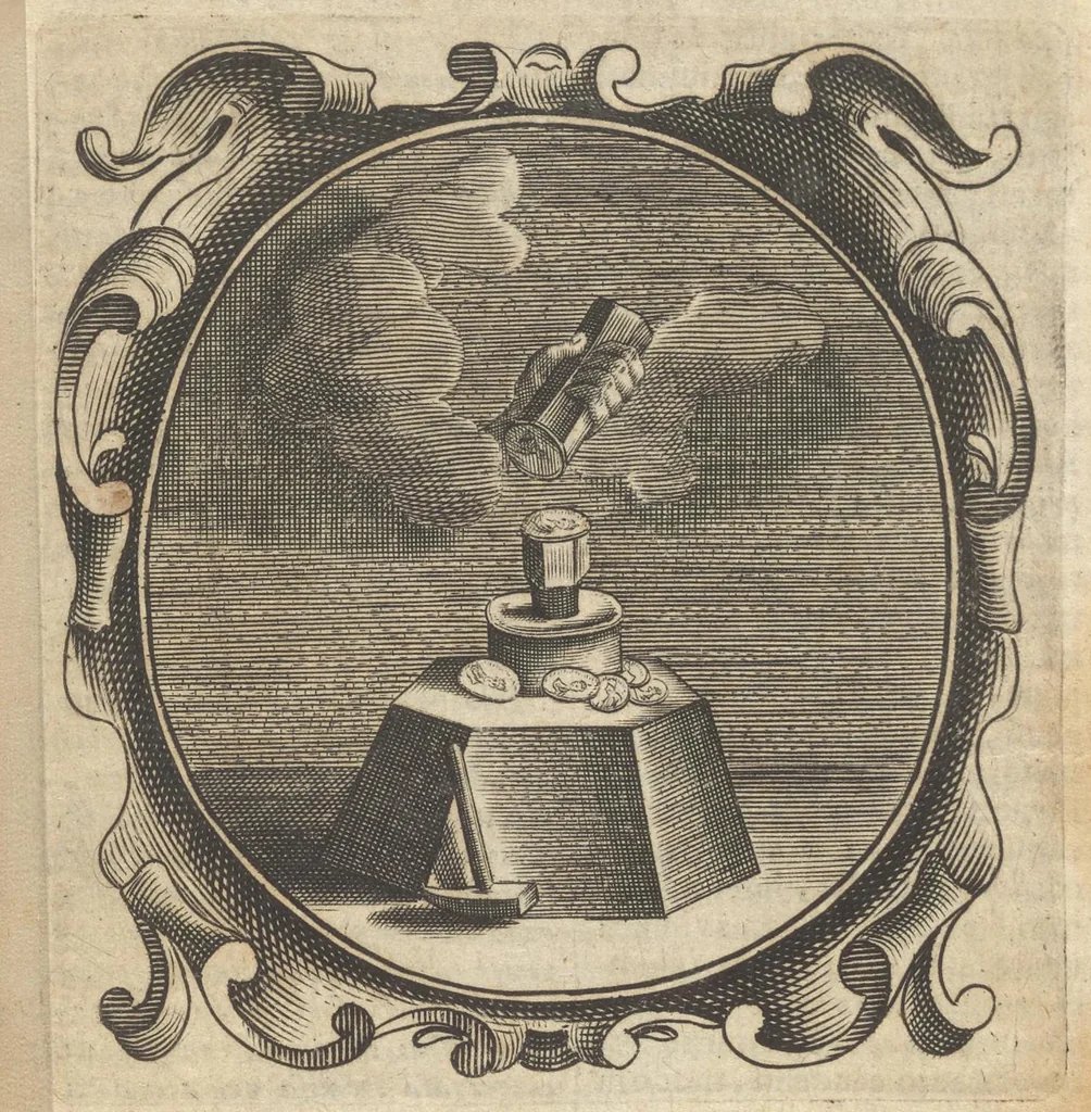 An illustration from Lux evangelica sub velum sacrorum emblematum recondita in anni dominicas selecta historia & morali doctrina variè adumbrata, 1655, leaf 817