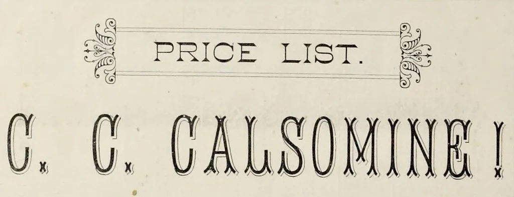 An illustration from W.C. Miller's C. C. Calsomine, 1890, leaf 3