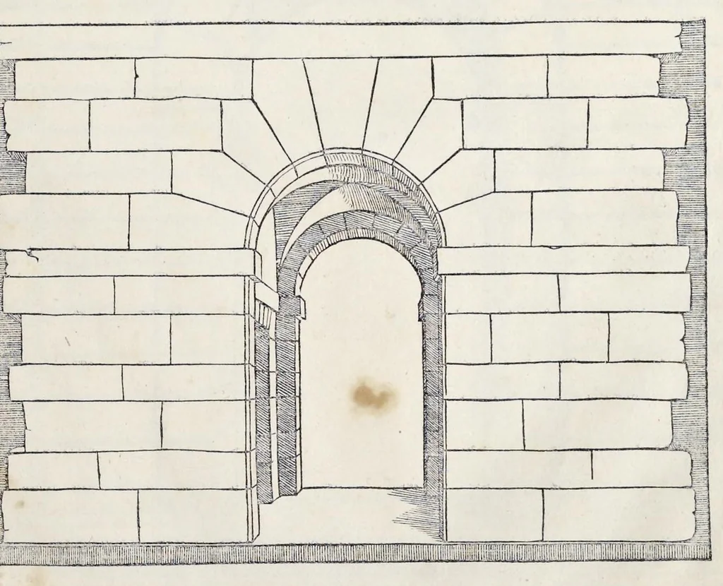 An illustration from Reigles generales de l'architecture, sur les cincq manieres d'edifices : ascauoir, thuscane, doricq̄, ioniq̄, corinthe, & cōposite, auec les exemples danticquitez, selon la doctrine de Vitruue, 1542, leaf 18
