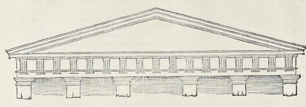 An illustration from Reigles generales de l'architecture, sur les cincq manieres d'edifices : ascauoir, thuscane, doricq̄, ioniq̄, corinthe, & cōposite, auec les exemples danticquitez, selon la doctrine de Vitruue, 1542, leaf 41