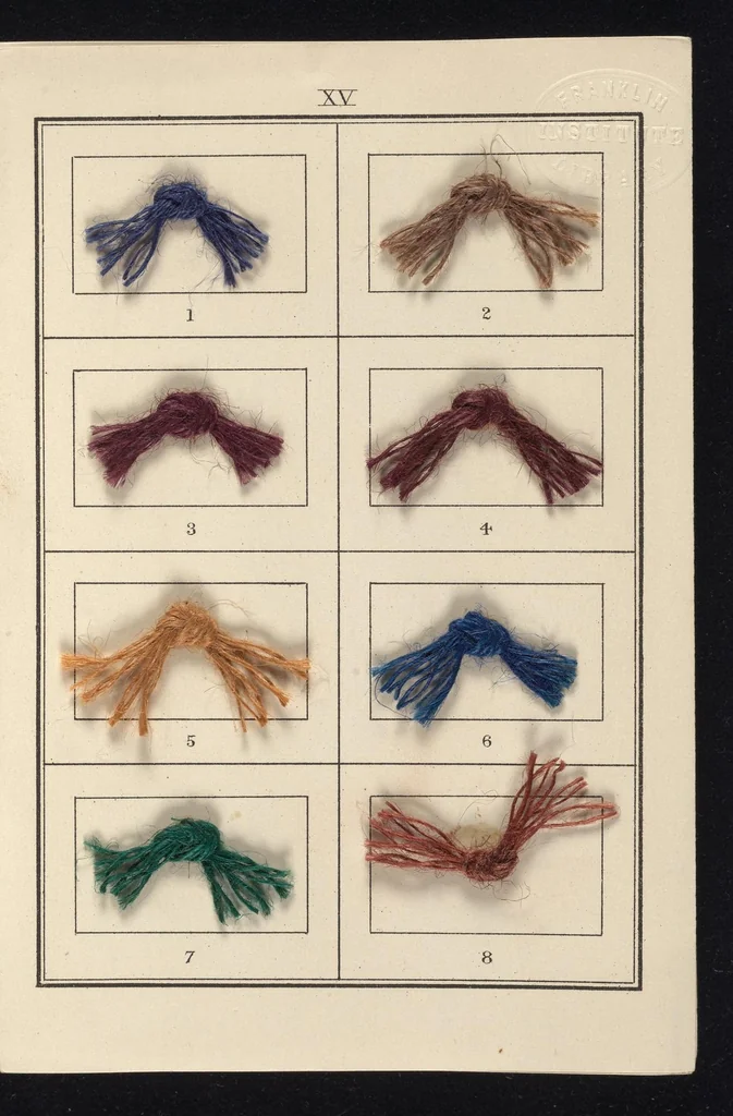 An illustration from Dyeing : comprising the dyeing and bleaching of wool, silk, cotton, flax, hemp, china grass, &c., 1888, leaf 30