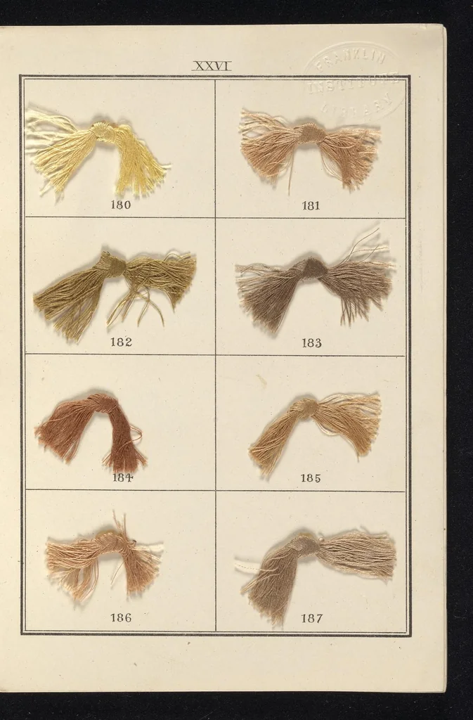 An illustration from Dyeing : comprising the dyeing and bleaching of wool, silk, cotton, flax, hemp, china grass, &c., 1888, leaf 52